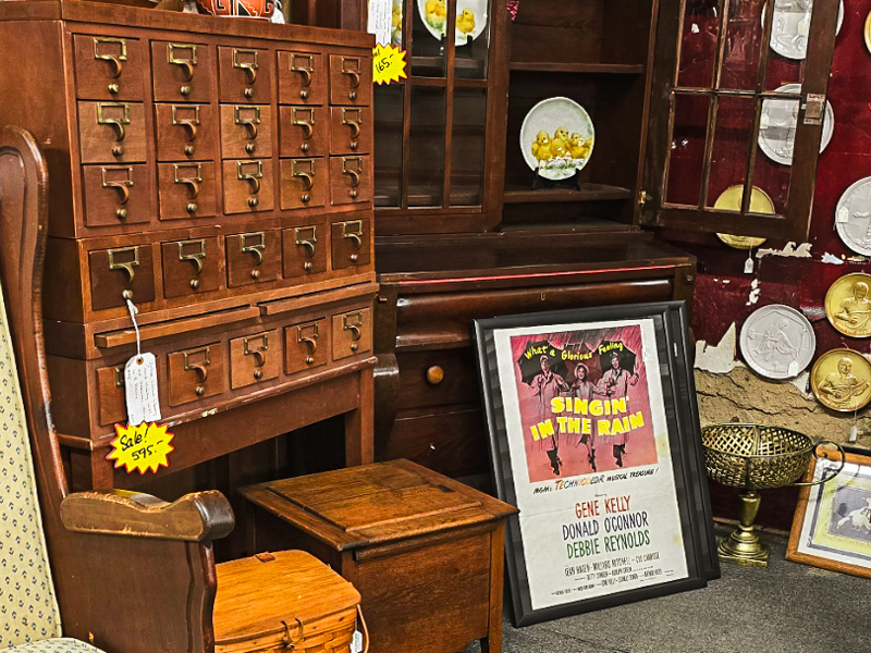 several pieces of antique cabinetry