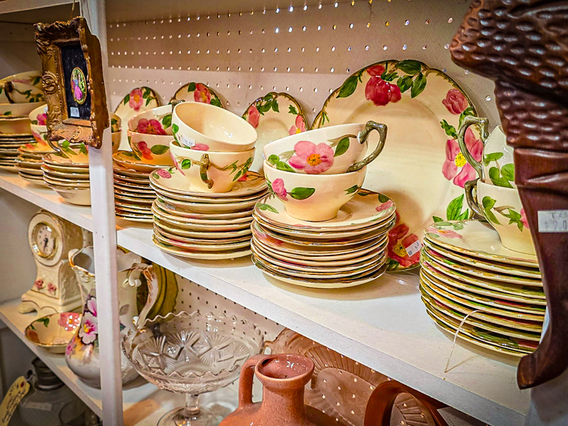 A cabinet full of Franciscanware desert rose