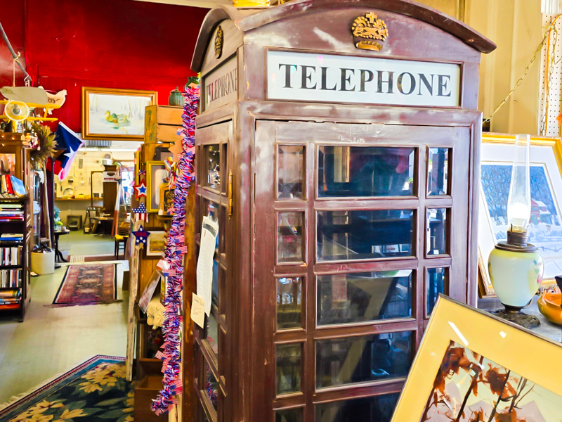 an old british telephone booth